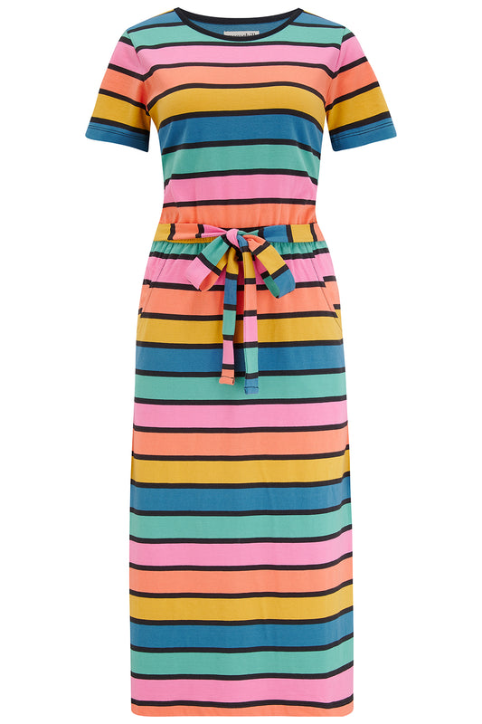Sugarhill Brighton - Flissy Rainbow Striped Midi Dress