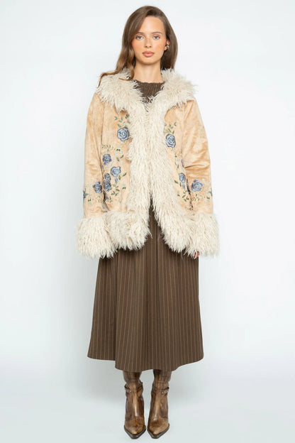 Daisy Street - Cream Chelsea Short Afghan Coat