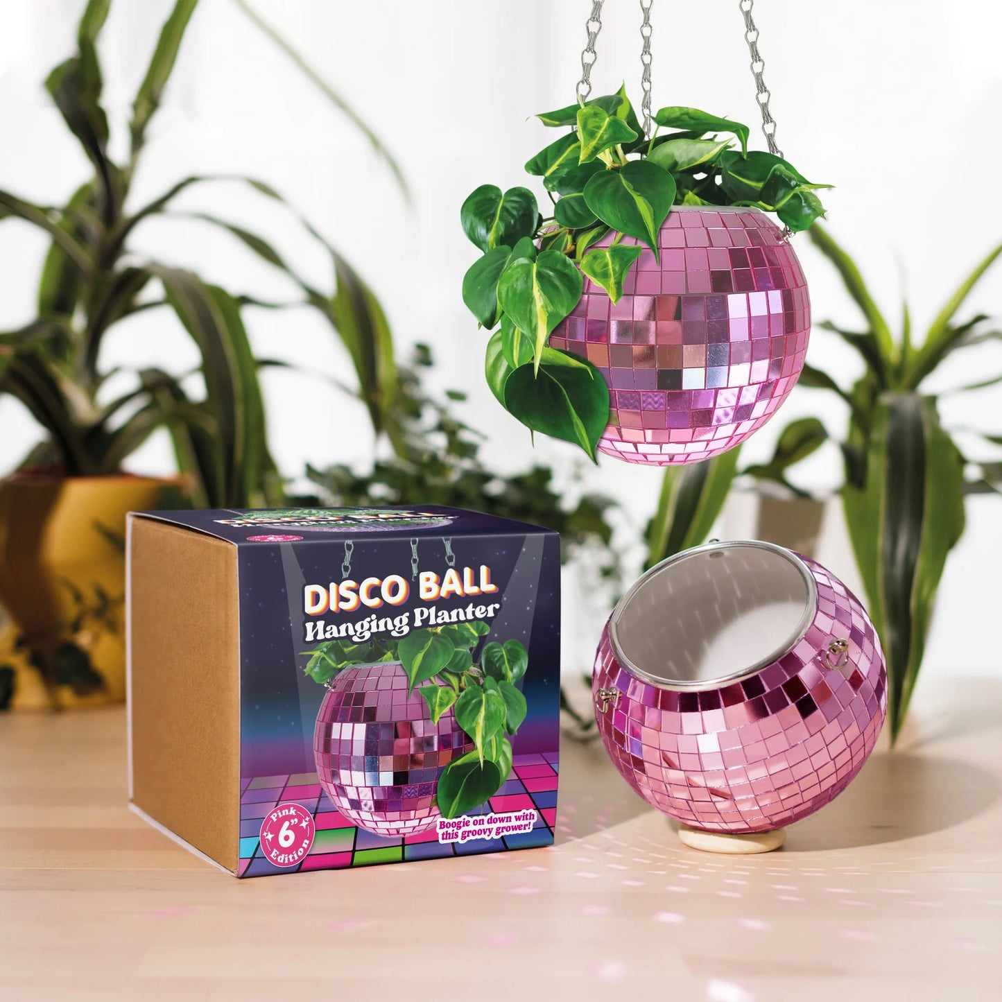 Bubblegum Stuff - Disco Ball Hanging Planter in Pink