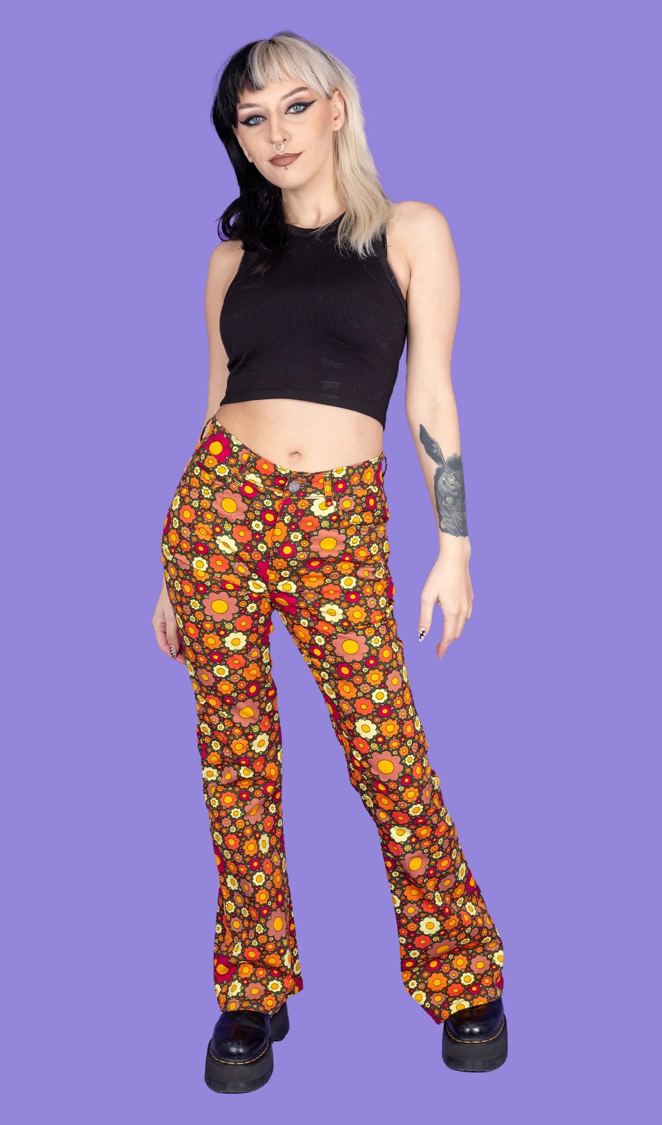 Run & Fly - Ditsy Floral Bell Bottom Flares
