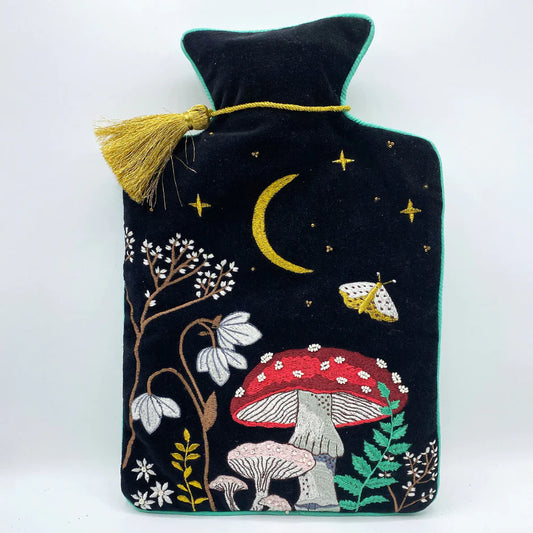 House of Disaster - Forage Black Hot Water Bottle