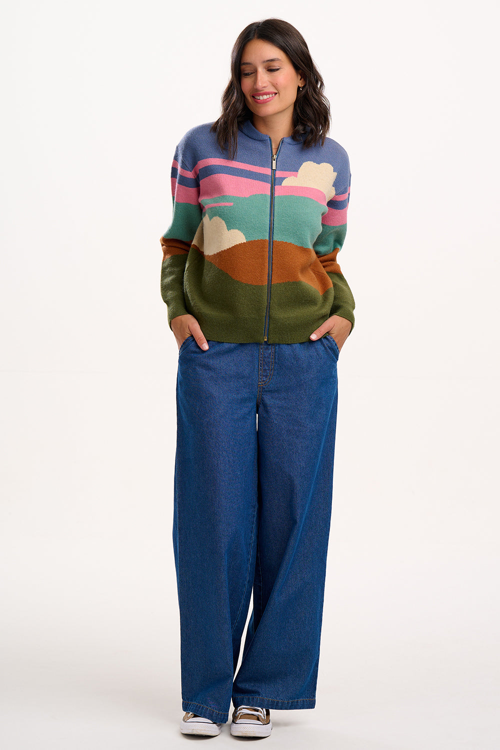 Sugarhill Brighton - Solana Cloudy Hills Knitted Bomber Cardigan
