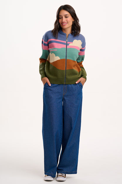 Sugarhill Brighton - Solana Cloudy Hills Knitted Bomber Cardigan