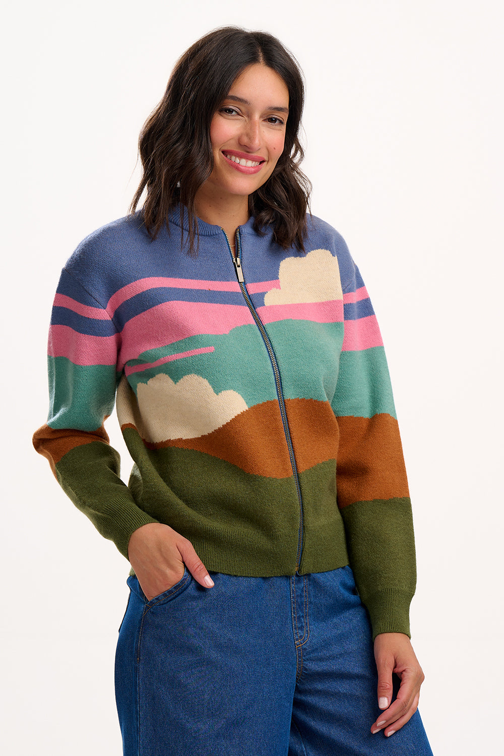 Sugarhill Brighton - Solana Cloudy Hills Knitted Bomber Cardigan