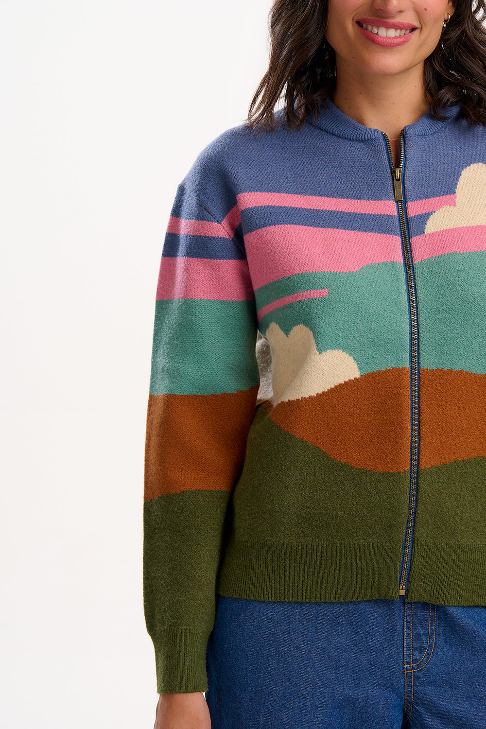 Sugarhill Brighton - Solana Cloudy Hills Knitted Bomber Cardigan
