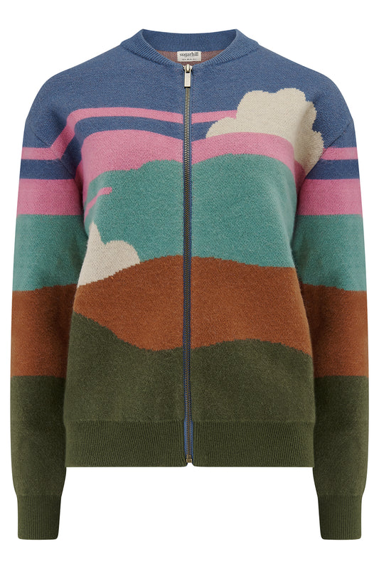 Sugarhill Brighton - Solana Cloudy Hills Knitted Bomber Cardigan