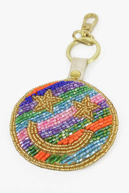 My Doris - Beaded Smiley Face Keyring