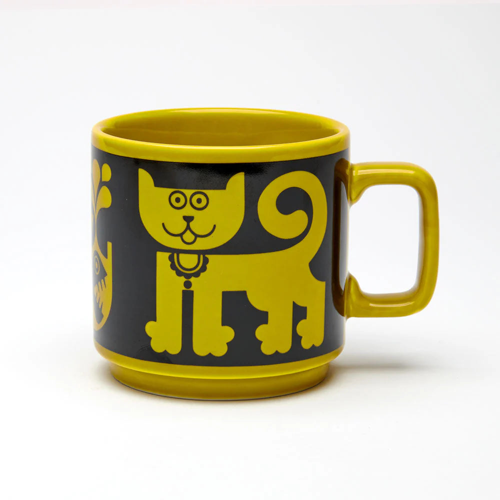 Magpie X Hornsea - Cat & Piranha Chartreuse Mug