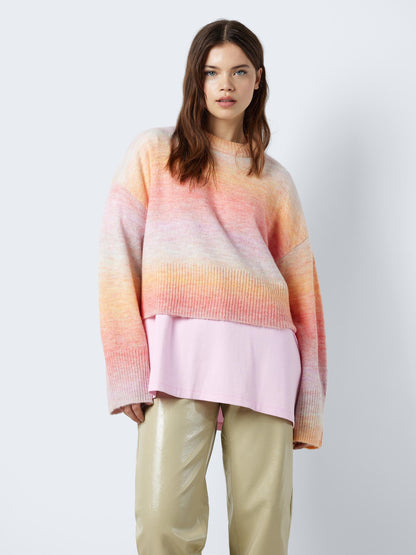 Noisy May - Flamingo Pink Ombre Knit Jumper