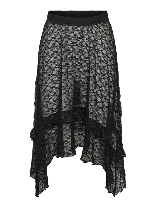 Noisy May - Black Lace Midi Skirt
