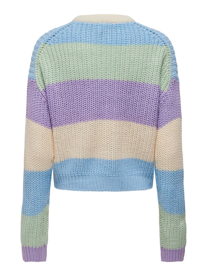Only - Candy Pastel Stripe Knit Jumper in Blue & Lilac