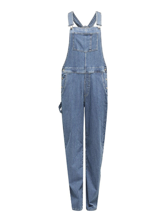 Only - Blue Denim Pinstripe Dungarees