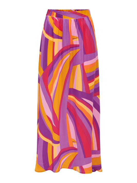 Only - Pink & Purple Bright Stripe Maxi Skirt
