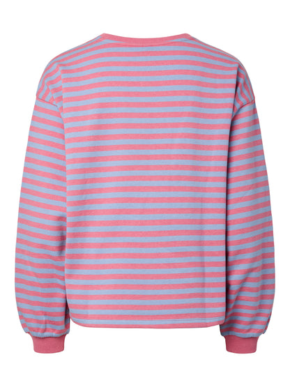 Pieces - Blue Raspberry Lemonade Stripe Sweater with Embroidered Heart