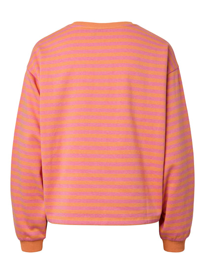 Pieces - Pink Lemonade Stripe Sweater with Embroidered Heart