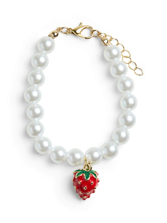 Pieces - Strawberry Charm Pearl Bracelet