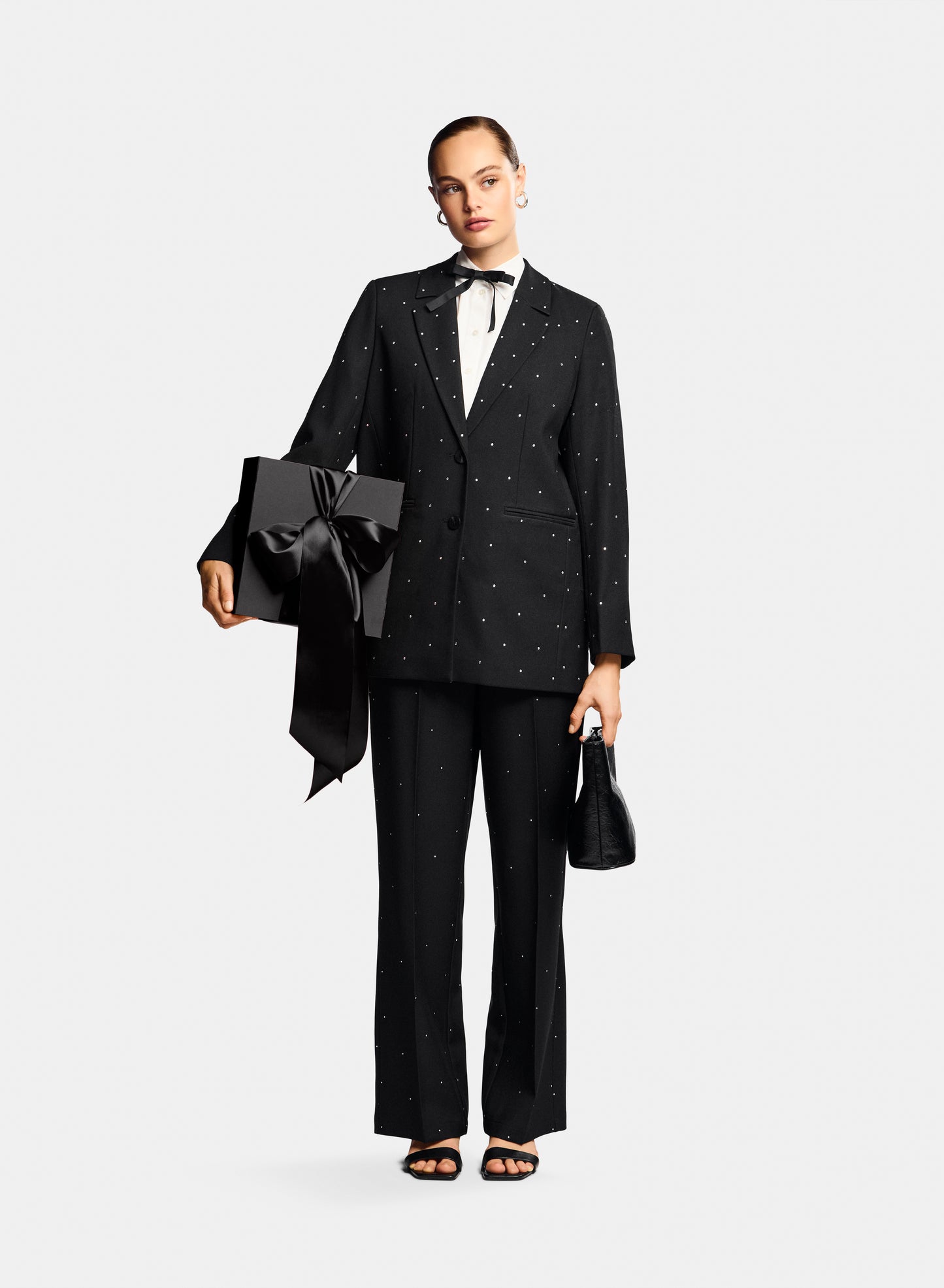 Pieces - Black Blazer with Rhinestones