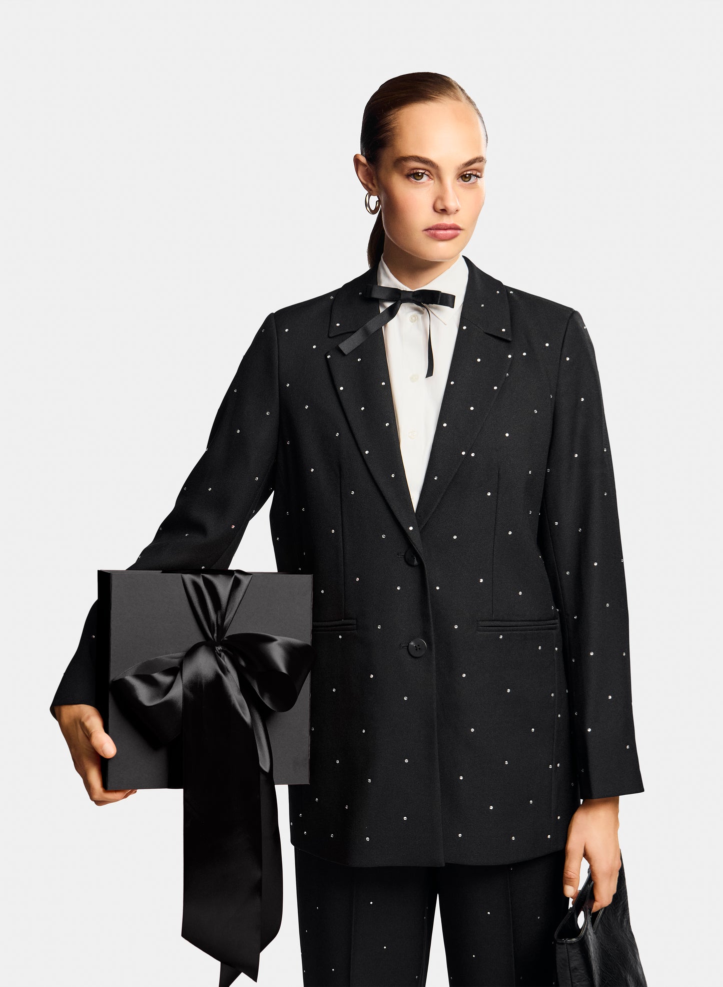 Pieces - Black Blazer with Rhinestones