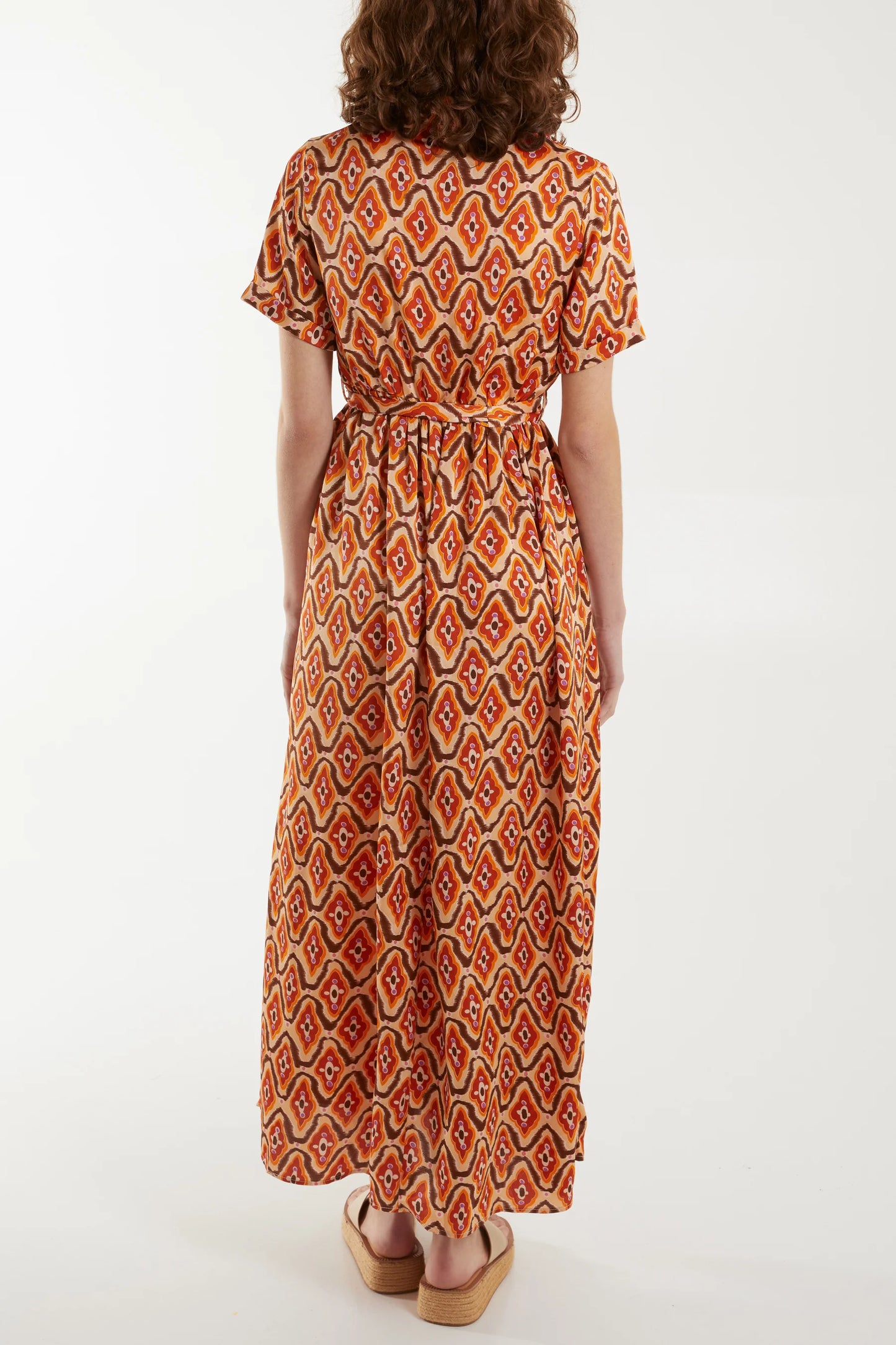 The Edit - Abstract Print Tie Front Maxi Dress