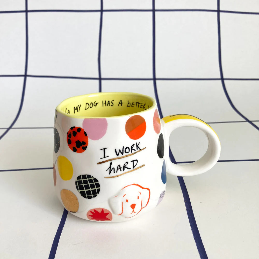 House of Disaster - Small Talk 'I Work Hard' Cup