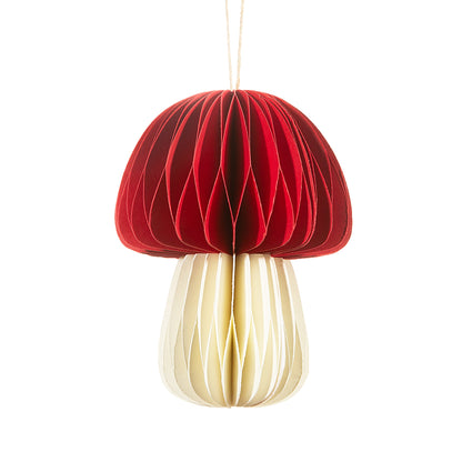 Sass & Belle - Deep Red Honeycomb Mushroom Paper Hanging Decoration