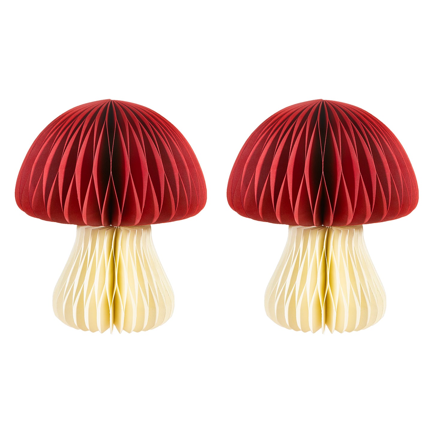 Sass & Belle - Honeycomb Paper Mushroom Standing Decorations - Set of 2
