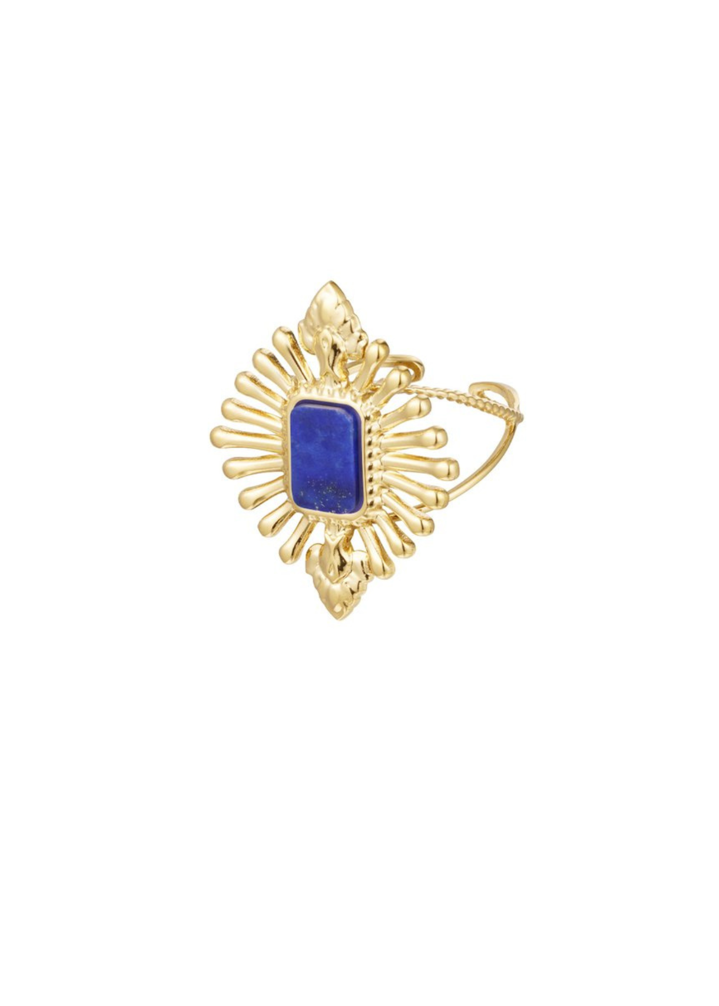 The Edit - Vintage Style Diamond Burst Ring in Blue