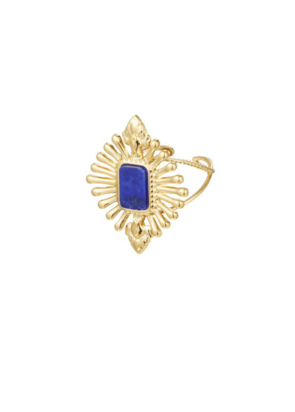 The Edit - Vintage Style Diamond Burst Ring in Blue