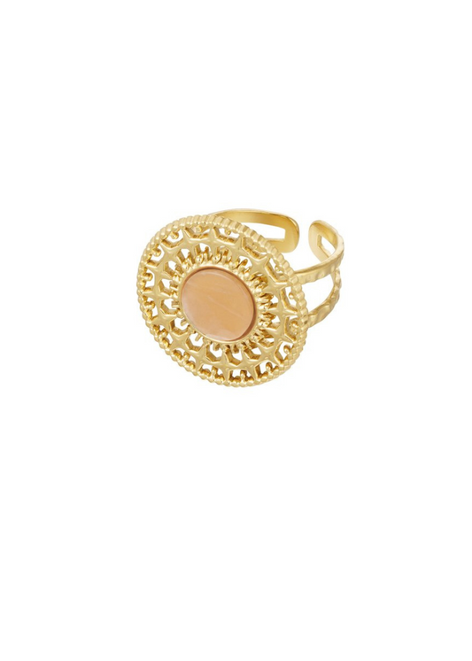 The Edit - Baroque Ring with Pink Stone