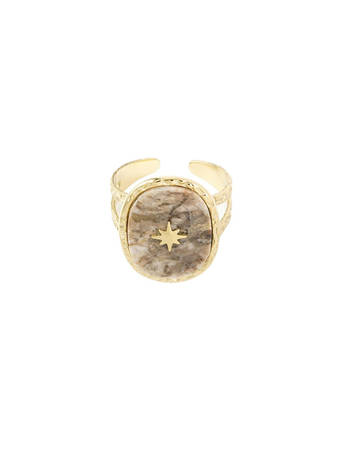 The Edit - Stone Ring with Gold Star