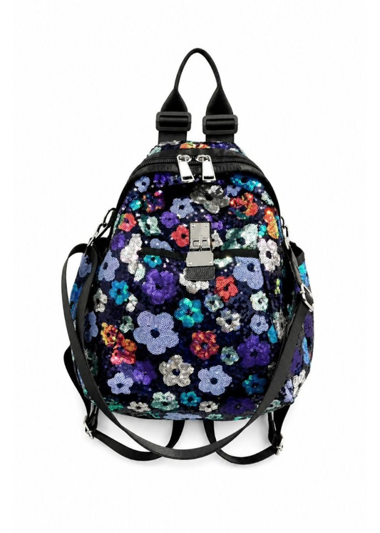 The Edit - Multicoloured Sequin Flower Backpack