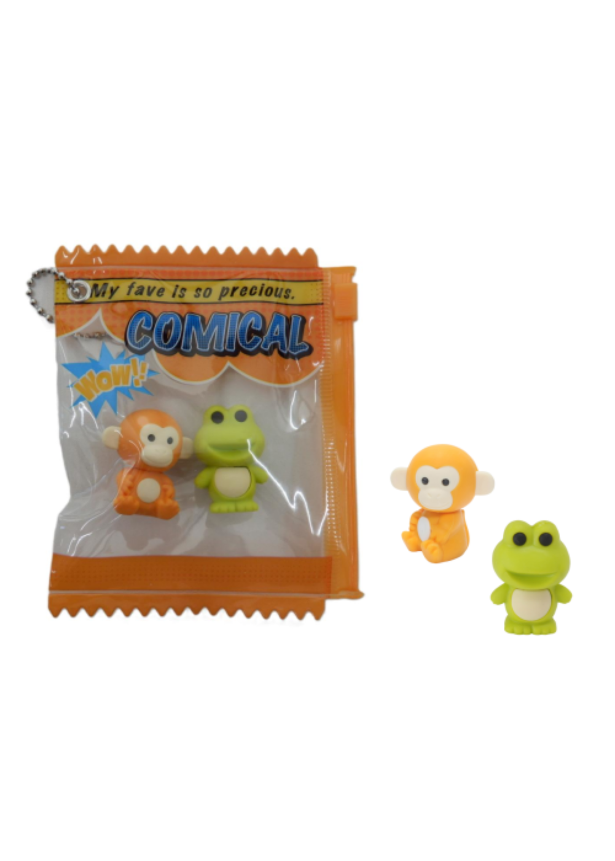 Iwako - Monkey & Frog Eraser Zip Bag