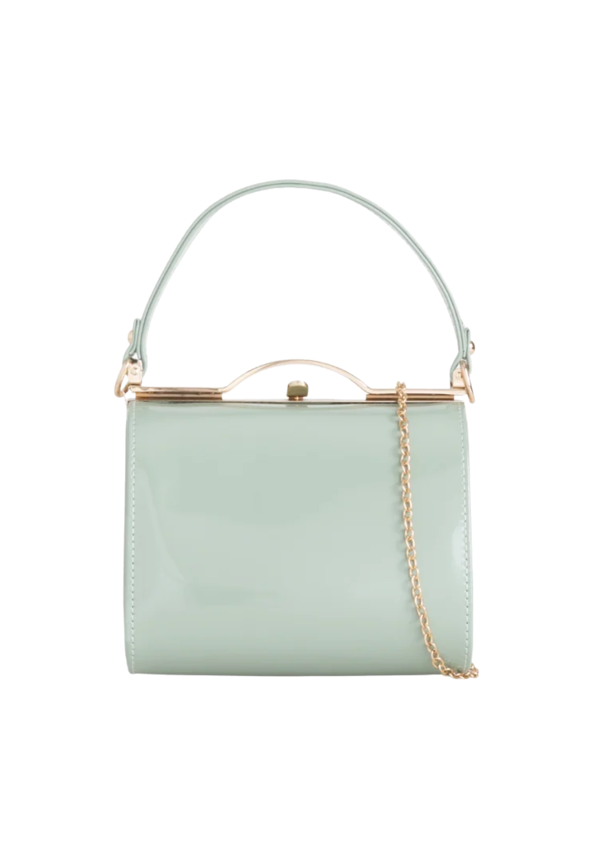 The Edit - Retro Clasp Bag in Sage Green