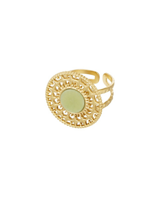 The Edit - Baroque Ring with Jade Green Stone