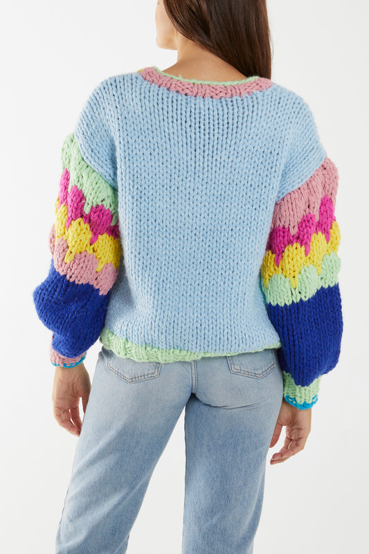 18+ Knit Color Block Sweater