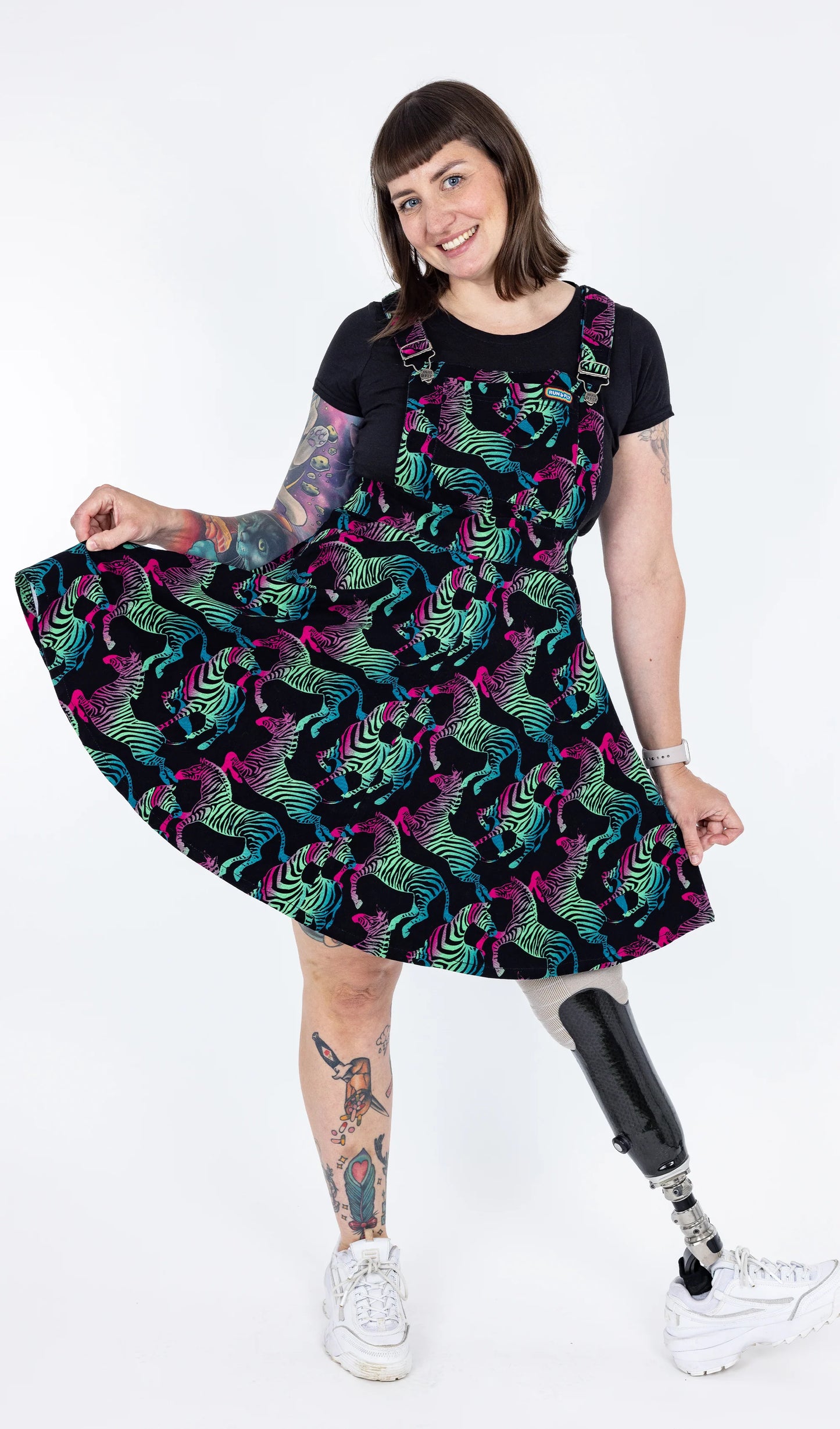 Flared pinafore dress deals