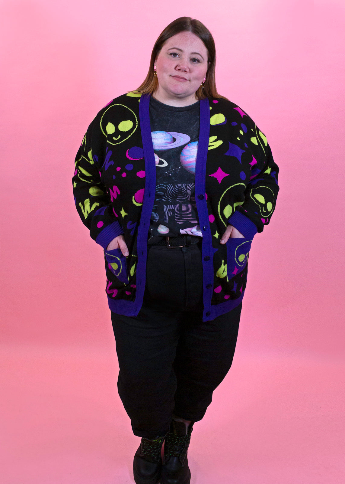 Home of Rainbows - 90s Alien Knit Cardigan
