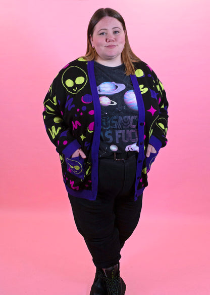 Home of Rainbows - 90s Alien Knit Cardigan