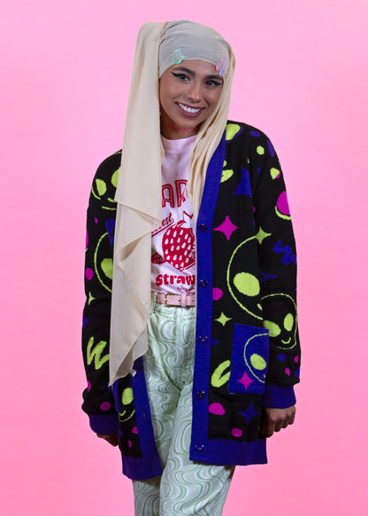 Home of Rainbows - 90s Alien Knit Cardigan