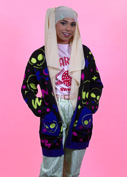 Home of Rainbows - 90s Alien Knit Cardigan