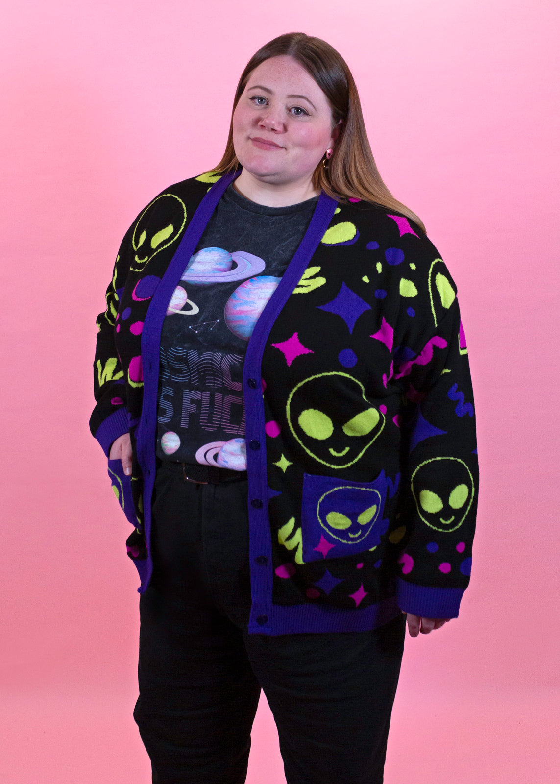 Home of Rainbows - 90s Alien Knit Cardigan