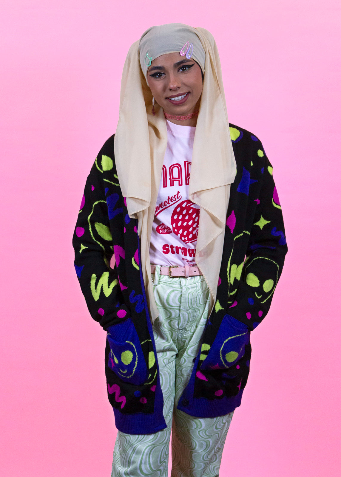 Home of Rainbows - 90s Alien Knit Cardigan