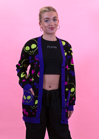 Home of Rainbows - 90s Alien Knit Cardigan