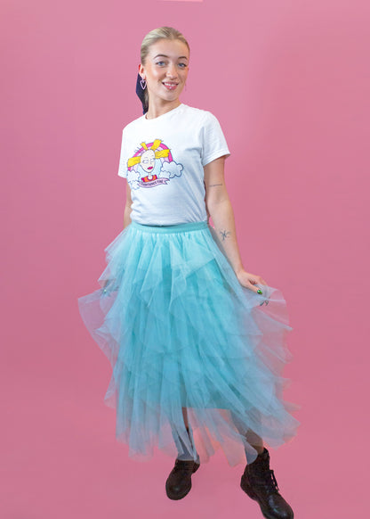 The Edit - Aqua Layered Tulle Mesh Skirt
