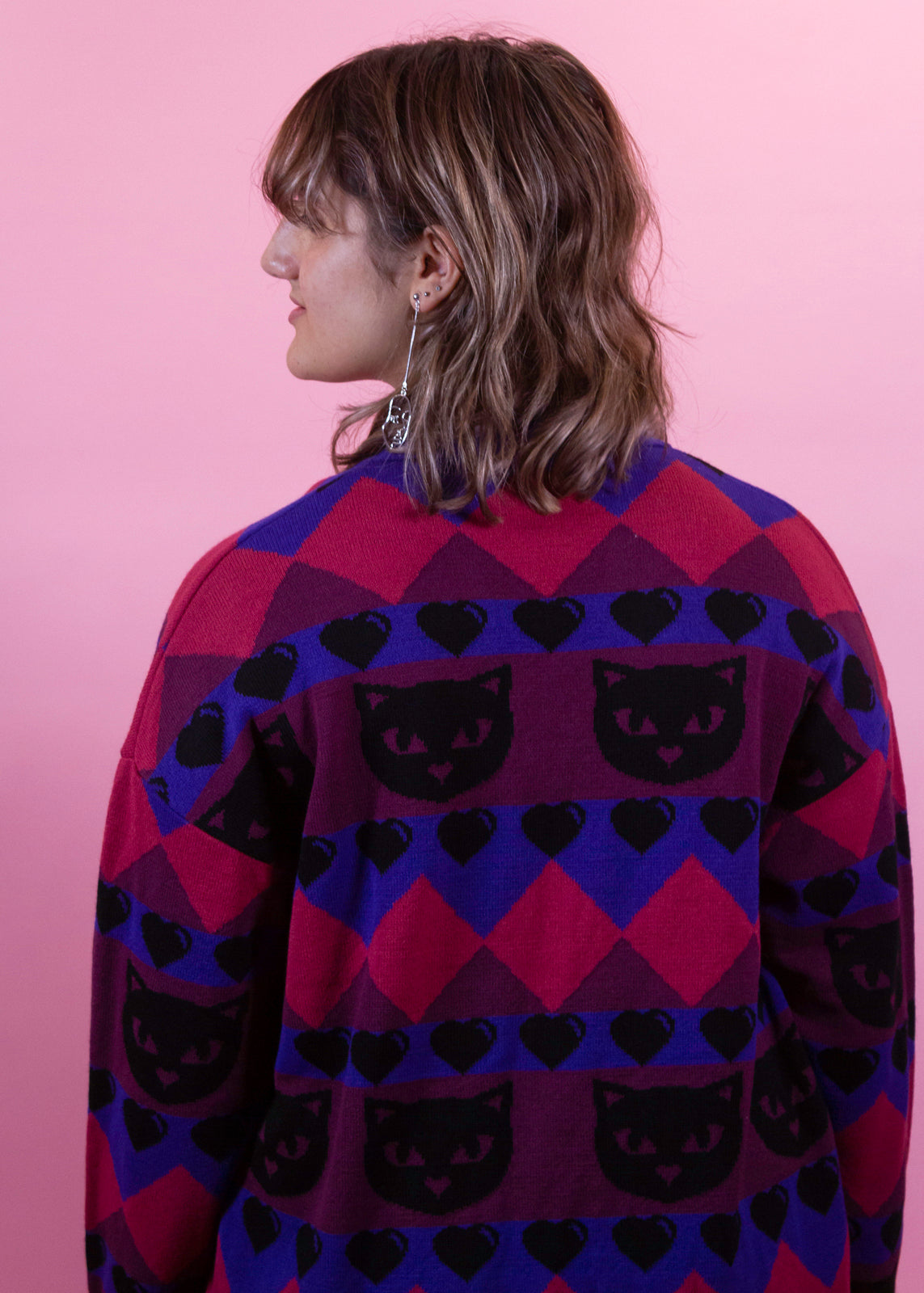 Home of Rainbows - Berry Kitty Knit Cardigan