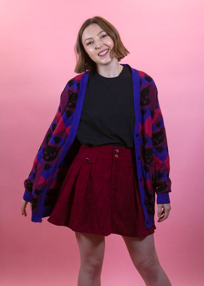 Home of Rainbows - Berry Kitty Knit Cardigan