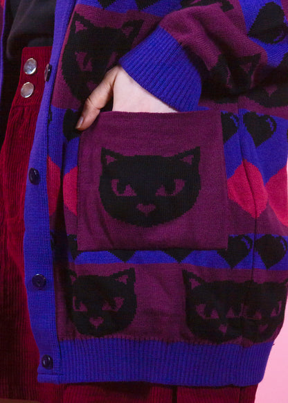 Home of Rainbows - Berry Kitty Knit Cardigan
