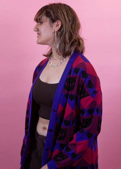 Home of Rainbows - Berry Kitty Knit Cardigan