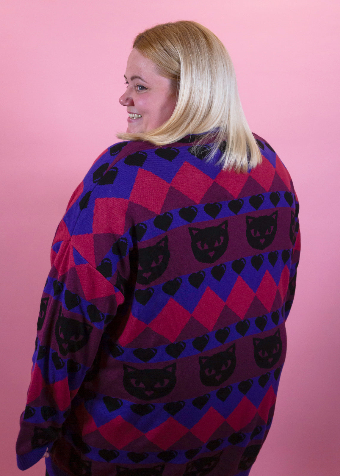 Home of Rainbows - Berry Kitty Knit Cardigan