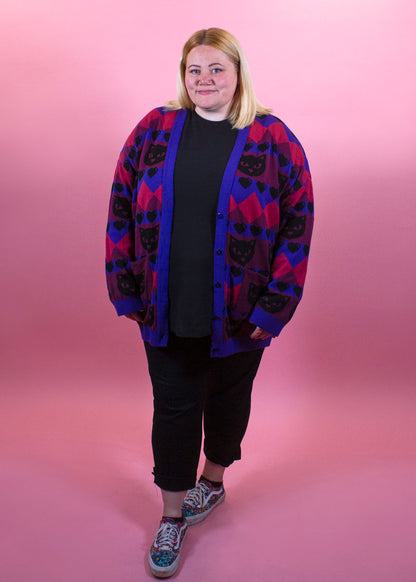 Home of Rainbows - Berry Kitty Knit Cardigan